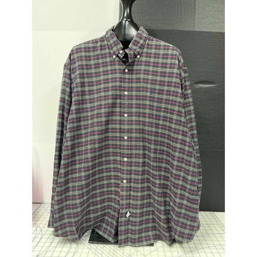 RALPH LAUREN Shirt Men's XL Check Pattern Button Down Collar Casual